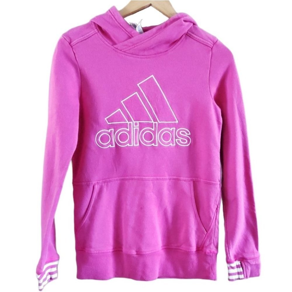 Adidas Logo Hooded Sweatshirt Pink XS